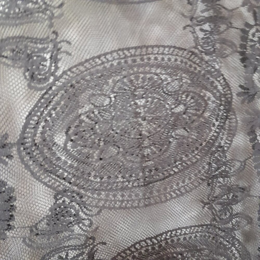 Colornival Swimwear Beach Pool Cover Up Poncho Black V Neck Lace Floral Paisley - Picture 10 of 13